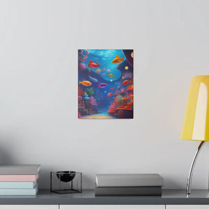 Psychedelic Shoal Matte Canvas - Colorful Fish Wall Art - Dipaliz - Posters Prints & Visual Artwork