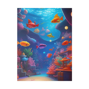 Psychedelic Shoal Matte Canvas - Colorful Fish Wall Art - Dipaliz - 18″ x 24″ (vertical) / 0.75’’ - Posters Prints &