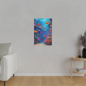Psychedelic Shoal Matte Canvas - Colorful Fish Wall Art - Dipaliz - Posters Prints & Visual Artwork