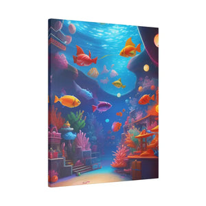 Psychedelic Shoal Matte Canvas - Colorful Fish Wall Art - Dipaliz - Posters Prints & Visual Artwork