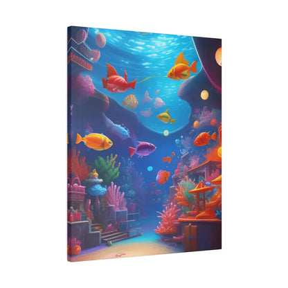 Dive Into Colorful Bliss: Psychedelic Shoal Matte Canvas Art