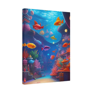 Psychedelic Shoal Matte Canvas - Colorful Fish Wall Art - Dipaliz - Posters Prints & Visual Artwork