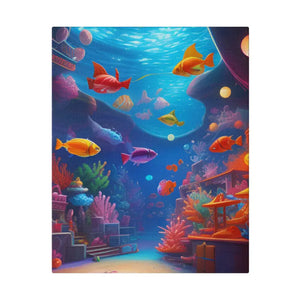 Psychedelic Shoal Matte Canvas - Colorful Fish Wall Art - Dipaliz - 8″ x 10″ (vertical) / 0.75’’ - Posters Prints &
