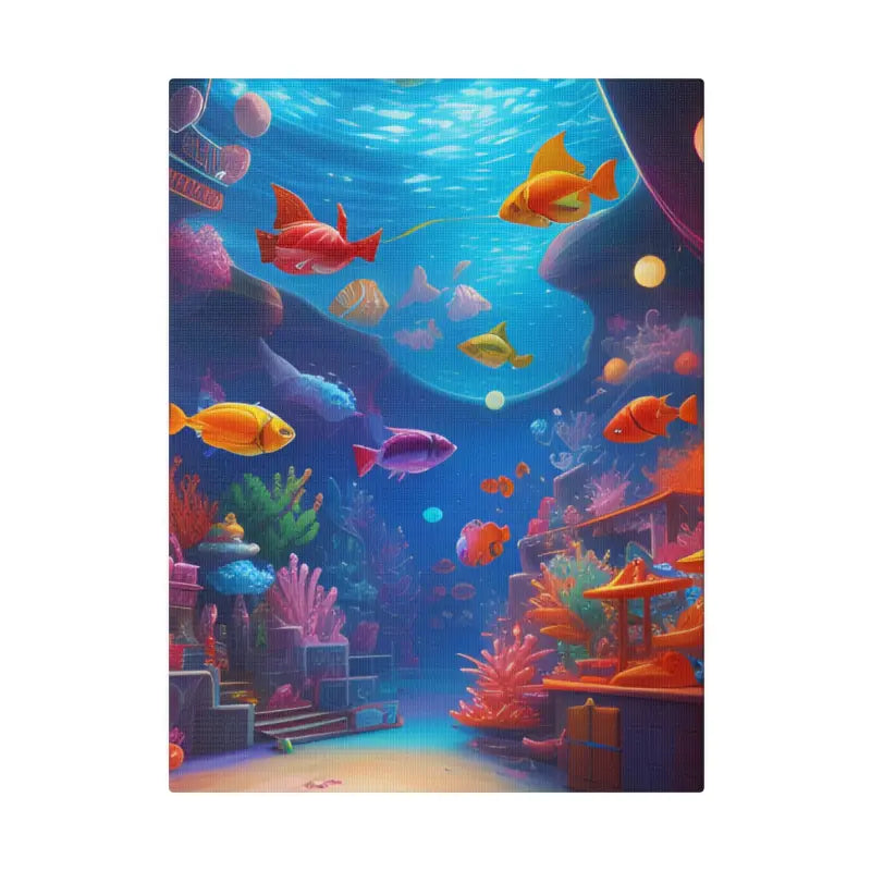 Dive Into Colorful Bliss: Psychedelic Shoal Matte Canvas Art - 9’’ x 12’’ (vertical) / 0.75’’