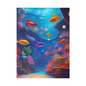 Psychedelic Shoal Matte Canvas - Colorful Fish Wall Art - Dipaliz - 12″ x 16″ (vertical) / 0.75’’ - Posters Prints &