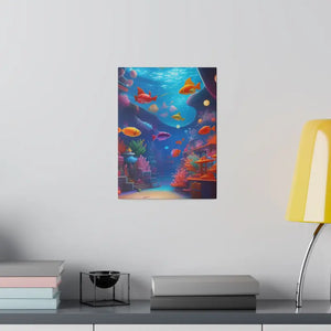 Psychedelic Shoal Matte Canvas - Colorful Fish Wall Art - Dipaliz - Posters Prints & Visual Artwork