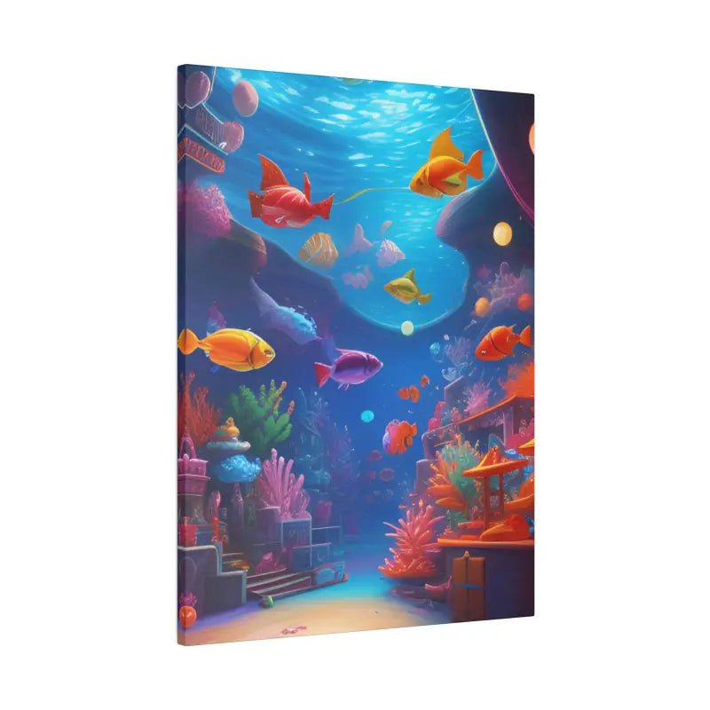 Dive Into Colorful Bliss: Psychedelic Shoal Matte Canvas Art