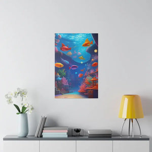 Psychedelic Shoal Matte Canvas - Colorful Fish Wall Art - Dipaliz - Posters Prints & Visual Artwork