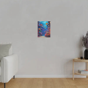 Psychedelic Shoal Matte Canvas - Colorful Fish Wall Art - Dipaliz - Posters Prints & Visual Artwork
