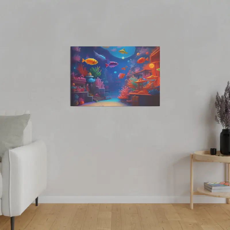 Dive Into Colorful Bliss: Psychedelic Shoal Matte Canvas Art