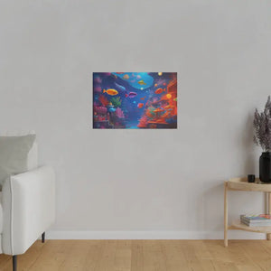 Psychedelic Shoal Matte Canvas - Colorful Fish Wall Art - Dipaliz - Posters Prints & Visual Artwork