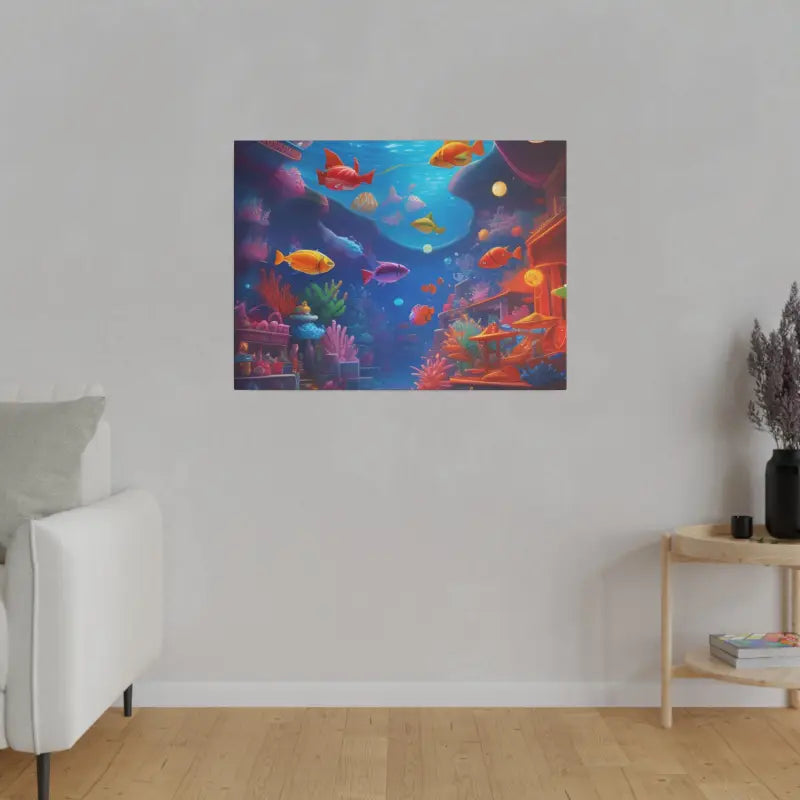 Dive Into Colorful Bliss: Psychedelic Shoal Matte Canvas Art