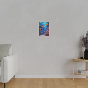 Psychedelic Shoal Matte Canvas - Colorful Fish Wall Art - Dipaliz - Posters Prints & Visual Artwork