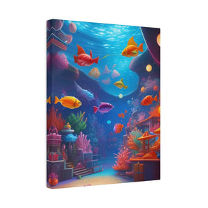 Psychedelic Shoal Matte Canvas - Colorful Fish Wall Art - Dipaliz - Posters Prints & Visual Artwork
