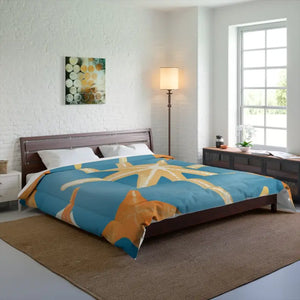 Ocean Starfish Fishes Quilt - Cozy Soft Bedding - Dipaliz - 104’’ × 88’’ - Quilts & Comforters