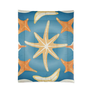 Ocean Starfish Fishes Quilt - Cozy Soft Bedding - Dipaliz - Quilts & Comforters