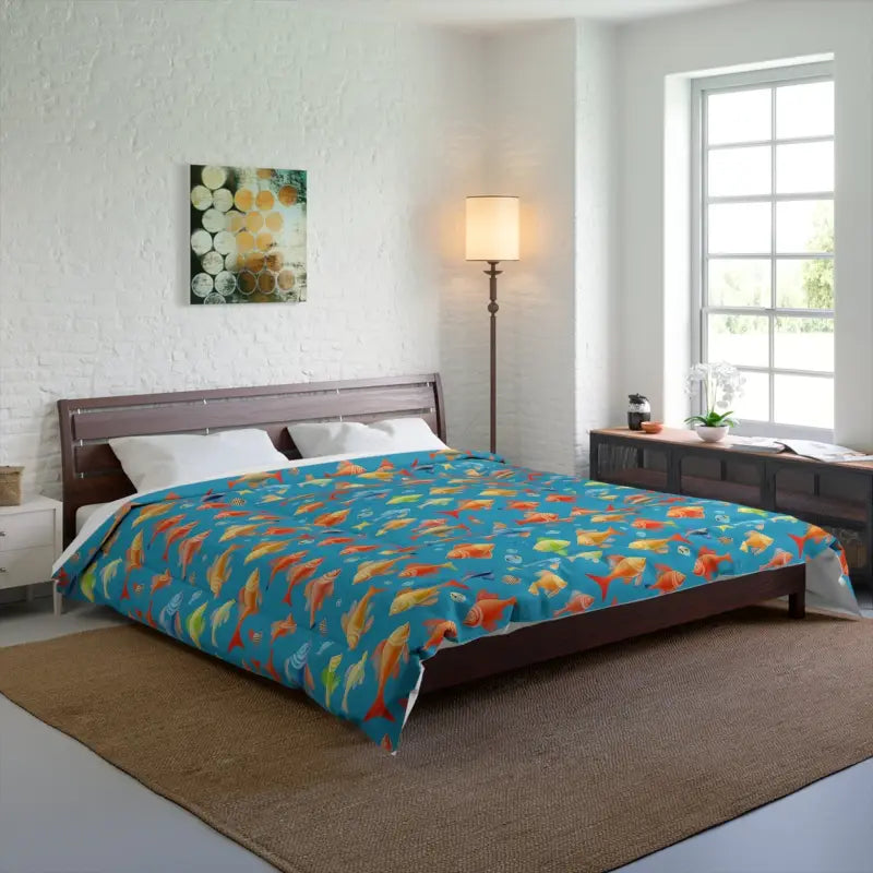 Dive Into Dreamland with Dipaliz Fishes Polyester Comforter - 104’’ × 88’’ Home Decor