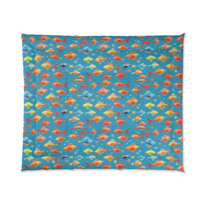 Dive Into Dreamland with Dipaliz Fishes Polyester Comforter - Home Decor