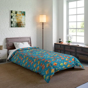 Fishes Polyester Marine Comforter - Cozy Ocean Style - Dipaliz - 68’’ × 92’’ - Quilts & Comforters