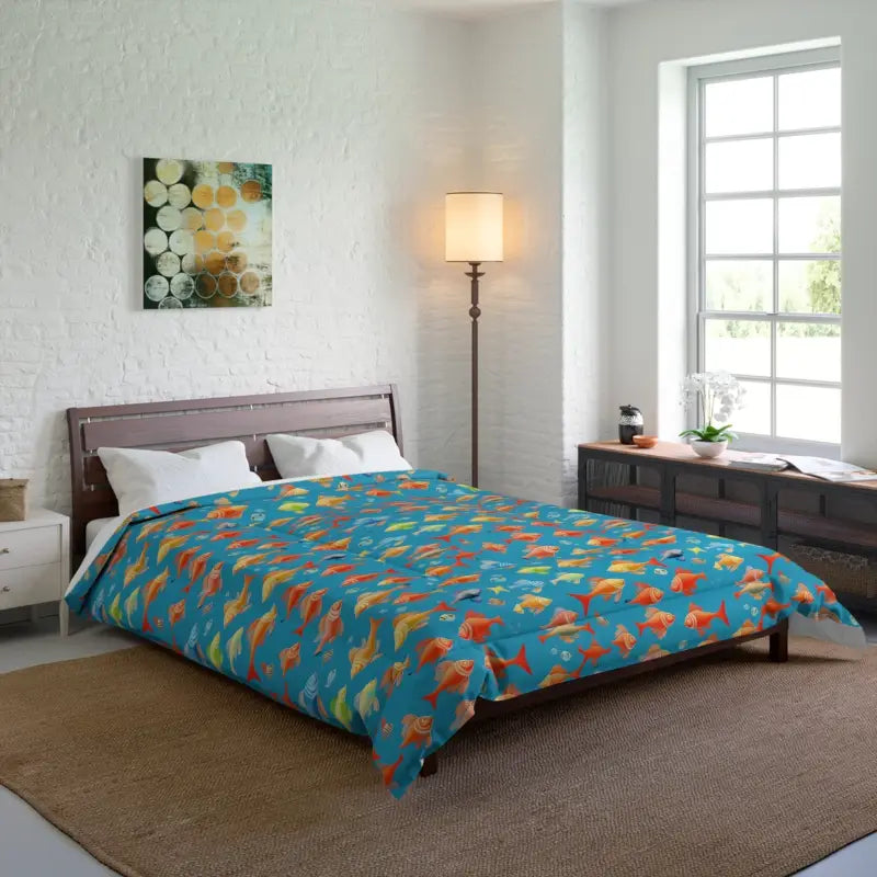 Dive Into Dreamland with Dipaliz Fishes Polyester Comforter - 88’’ × Home Decor