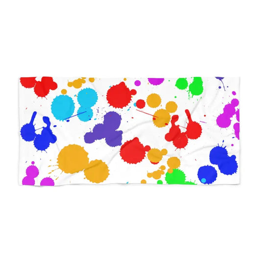 Vibrant Paint Splats Beach Towel for Bold Summer Style - 30’’ × 60’’ Home Decor