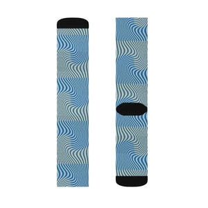 Abstract Wavy Blue Socks - Bold Comfort Statement - Dipaliz