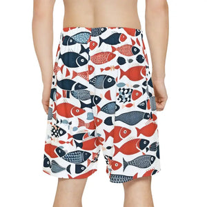 Colorful Fishes Mens Sports Shorts - Vibrant Athletic Wear - Dipaliz - Activewear
