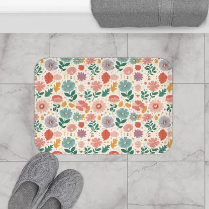 Stylish Floral Bath Mat: Elevate your Bathroom Decor - 24’’ × 17’’ Home