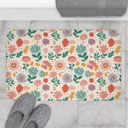 Stylish Floral Bath Mat: Elevate your Bathroom Decor - 34’’ × 21’’ Home