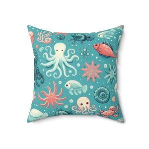 Marine Animals Polyester Pillows - Ocean Style Decor - Dipaliz - Throw