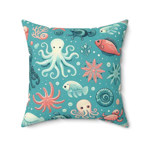 Marine Animals Polyester Pillows - Ocean Style Decor - Dipaliz - Throw