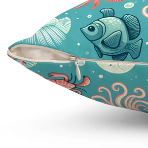 Marine Animals Polyester Pillows - Ocean Style Decor - Dipaliz - Throw