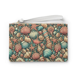 Clutch Bag Saffiano Pattern Finish Sea Shells Design - Dipaliz - one Size - Bags