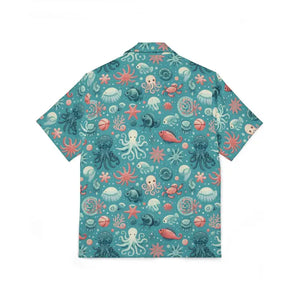Hawaiian Camp Shirt - Vibrant Marine Ocean Charm - Dipaliz - Shirts