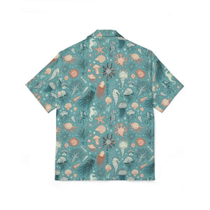 Vibrant Hawaiian Camp Shirt Marine Animals Sophisticated Linen Dipaliz - Shirts