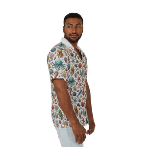 Hawaiian Camp Shirt - Sea Horse Dye Sublimation Print - Dipaliz - Shirts