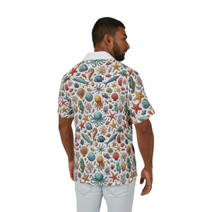 Hawaiian Camp Shirt - Sea Horse Dye Sublimation Print - Dipaliz - Shirts