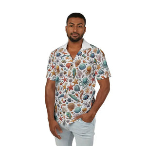 Hawaiian Camp Shirt - Sea Horse Dye Sublimation Print - Dipaliz - Shirts