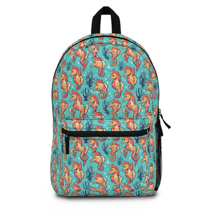 Dive in Style with the Splashy Seahorse Pattern Backpack - one Size Bags