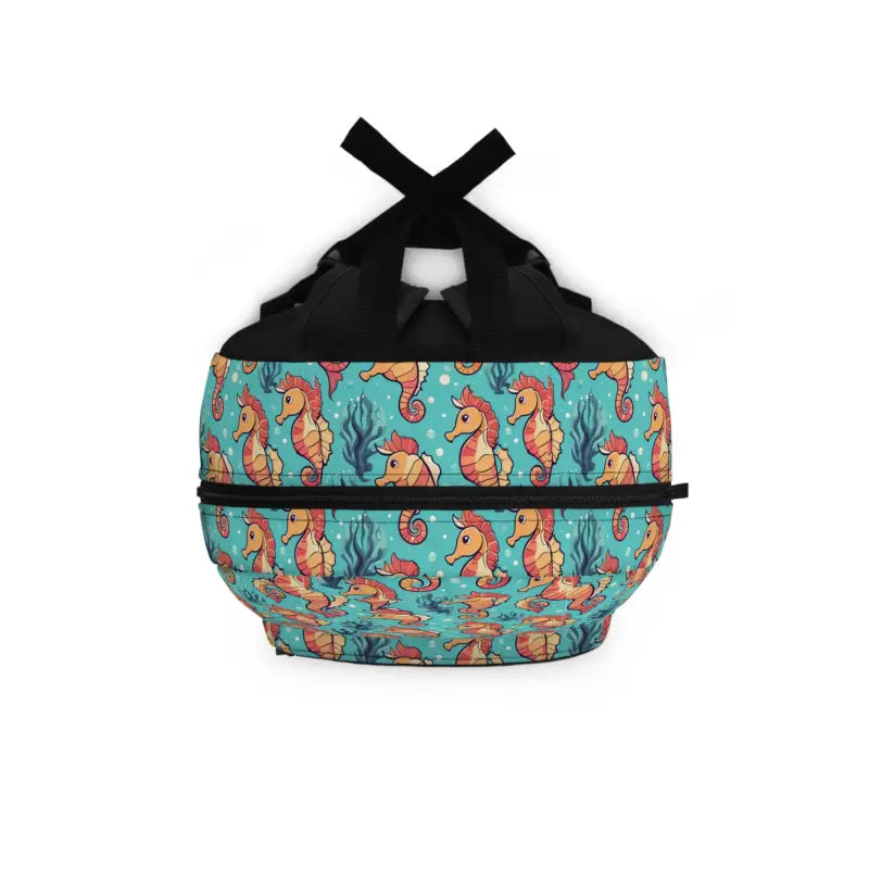 Dive in Style with the Splashy Seahorse Pattern Backpack - one Size Bags