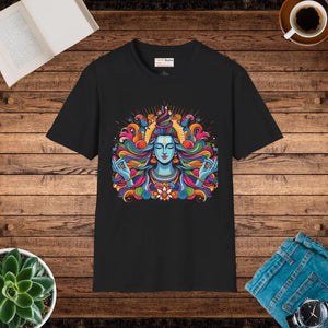 Divine Lord Shiva Unisex Softstyle Cotton Tee - Dipaliz - Xs / Black - T-shirts