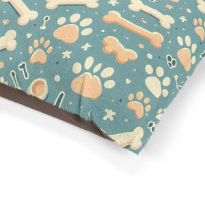 Cotton Pet Bed - Soft Fleece Exterior with Paw Prints - Dipaliz - Beds