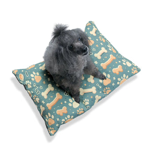 Premium Cotton Pet Bed - Paw Prints Soft Fleece - Dipaliz - Beds