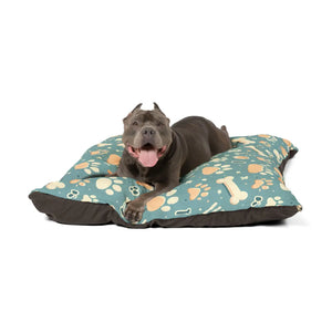Premium Cotton Pet Bed - Paw Prints Soft Fleece - Dipaliz - Beds