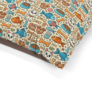 Comfy Cotton Pet Bed with Playful Fish Bones Design - Dipaliz - Beds