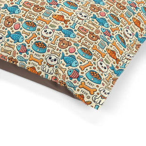 Comfy Cotton Pet Bed with Playful Fish Bones Design - Dipaliz - Beds