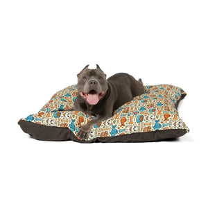 Comfy Cotton Pet Bed with Playful Fish Bones Design - Dipaliz - 50’’ × 40’’ - Beds