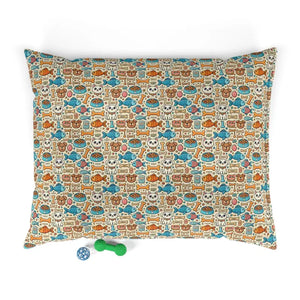 Comfy Cotton Pet Bed with Playful Fish Bones Design - Dipaliz - Beds