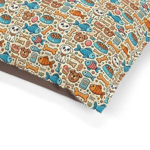 Comfy Cotton Pet Bed with Playful Fish Bones Design - Dipaliz - Beds