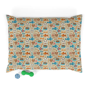 Comfy Cotton Pet Bed - Playful Fish and Bones - Dipaliz - Beds